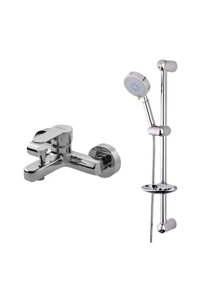 Newarc Domino Krom Banyo Bataryası ve Minline Sürgülü Üst Takımı 2'li Set 971511-430691 ürün görseli 1