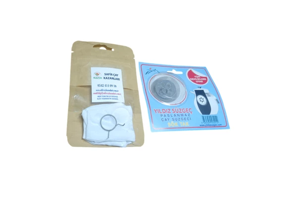 Safir Musluk Bezi ve Yıldız Demlik Süzgeci İkili set kampanya 1 paket beşli Musluk Bezi ve 1 paket Demlik Süzgeci ürün görseli 1