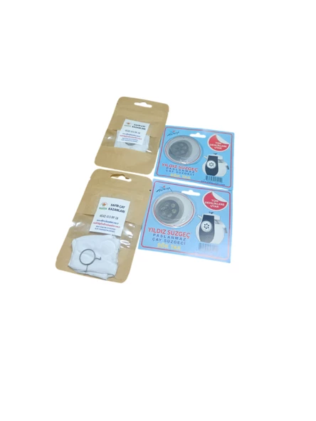 Safir Musluk Bezi ve Yıldız Demlik Süzgeci İkili set kampanya 2 paket beşli Musluk Bezi ve 2 paket Demlik Süzgeci ürün görseli 1