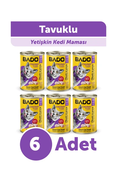 Bado Yetişkin Yaş Kedi Maması Tavuk Etli 400GR 6Lı ürün görseli 1