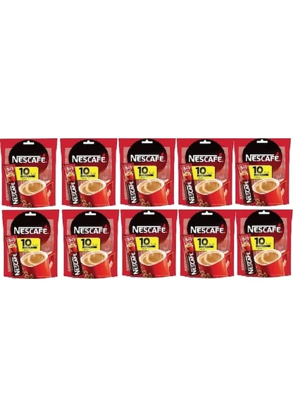 Nescafe 3ü1 Arada Original Çözünebilir Kahve 10X10'lu paket 10x17,5g ürün görseli 1