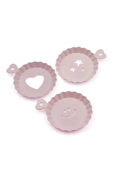 3lü Plastik Tatlı Kahve Pasta Süsleme Tabağı Kalıbı Şablonu Pembe ürün görseli 1
