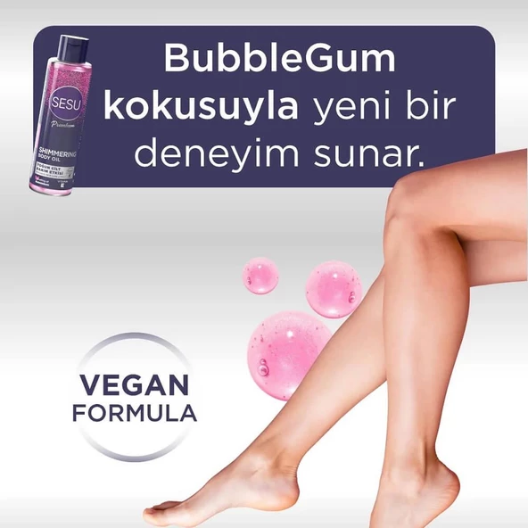 Sesu Simli Vücut Bakım Yağı 150 Ml - Resim 3