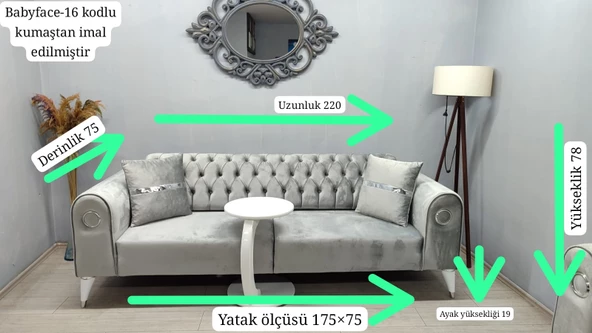 Mimoza Chester Koltuk Takımı - Resim 5