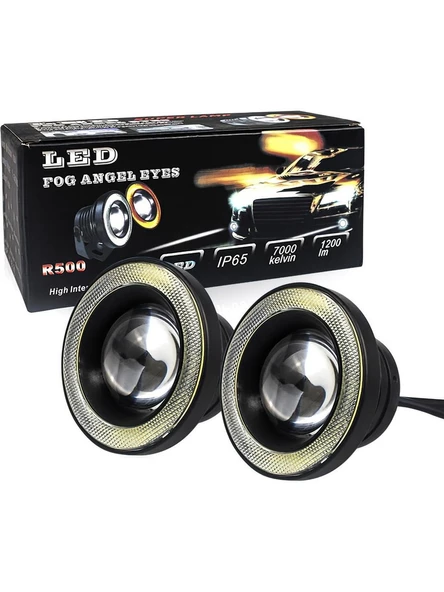 Mercekli Angel Led Halkalı Sis Far Metal Alaşım Gövde Su Geçirmez Angel Beyaz ürün görseli 1