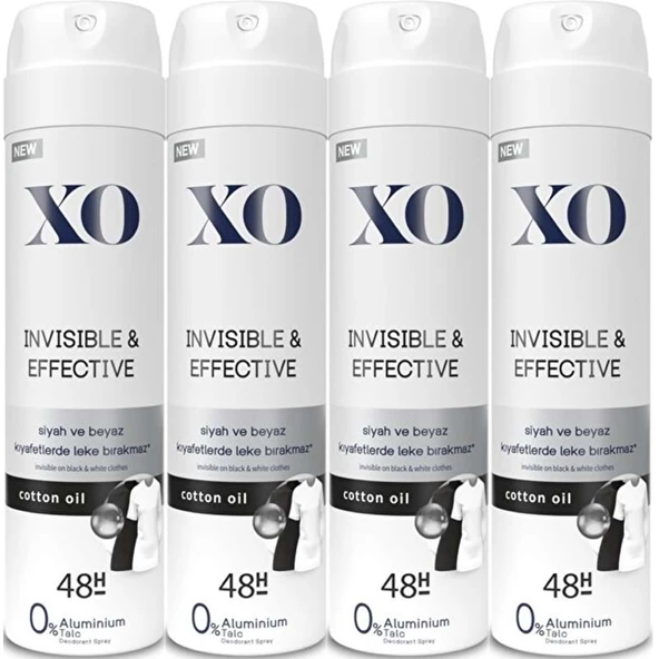 XO Deodorant 150ML Women-Kadın Invisible & Effective (4 Lü Set) ürün görseli 1
