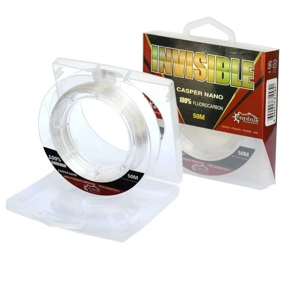 Captain Casper Nano 50mt 0.35mm %100 FluoroCarbon Misina ürün görseli 1