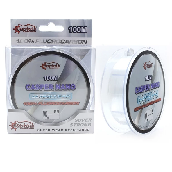 Captain Casper Nano  100mt 0.25mm %100 FluoroCarbon Misina ürün görseli 1