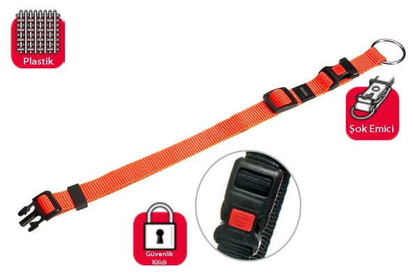 Karlie Kilitli Boyun Tasma XS 20-35 CM Turuncu ürün görseli 1