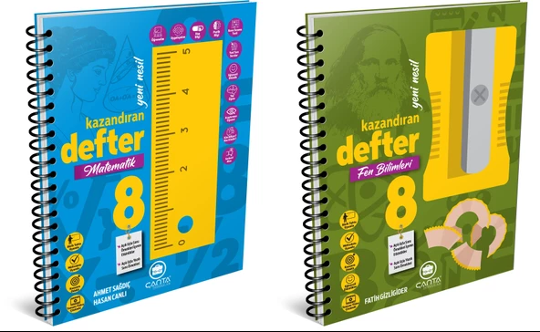 Çanta 2025 8. Sınıf Lgs Matematik + Fen Bilimleri Kazandıran Defter Seti 2 Kitap ürün görseli 1