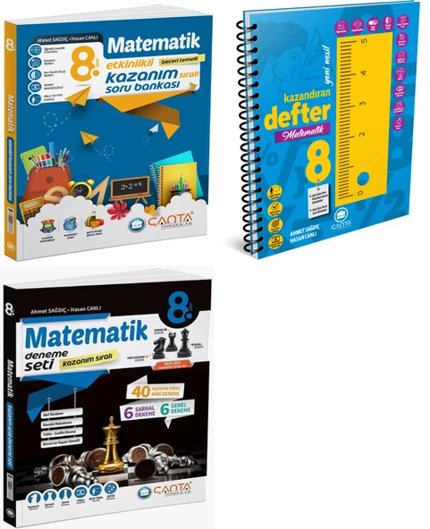 Çanta 2025 8. Sınıf Lgs Matematik Etkinlikli Soru + Kazandıran Defter + Kazanım Deneme Seti 3 Kitap ürün görseli 1