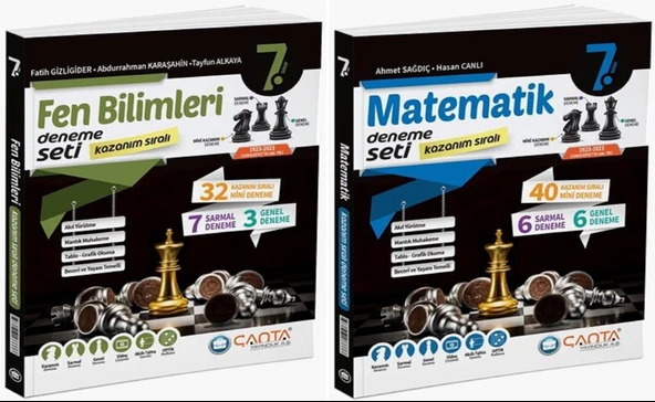 Çanta 2025 7. Sınıf Matematik + Fen Bilimleri Kazanım Sıralı Deneme Seti 2 Kitap ürün görseli 1
