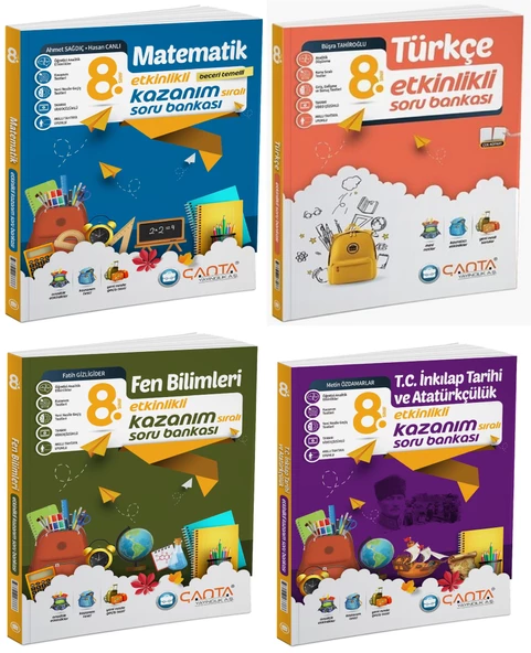 Çanta 2025 8. Sınıf Lgs Matematik + Türkçe + Fen + İnkılap Etkinlikli Kazanım Soru Seti 4 Kitap ürün görseli 1