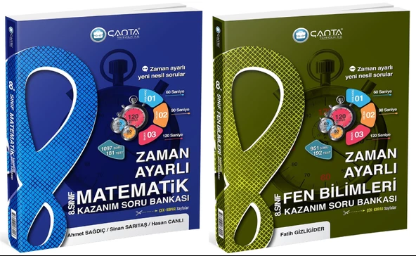 Çanta 2025 8. Sınıf Lgs Matematik + Fen Bilimleri Zaman Ayarlı Kazanım Soru Bankası Seti 2 Kitap ürün görseli 1