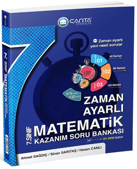 Çanta 2025 7. Sınıf Matematik Zaman Ayarlı Kazanım Soru Bankası ürün görseli 1