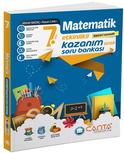 Çanta 2025 7. Sınıf Matematik Etkinlikli Kazanım Soru Bankası ürün görseli 1