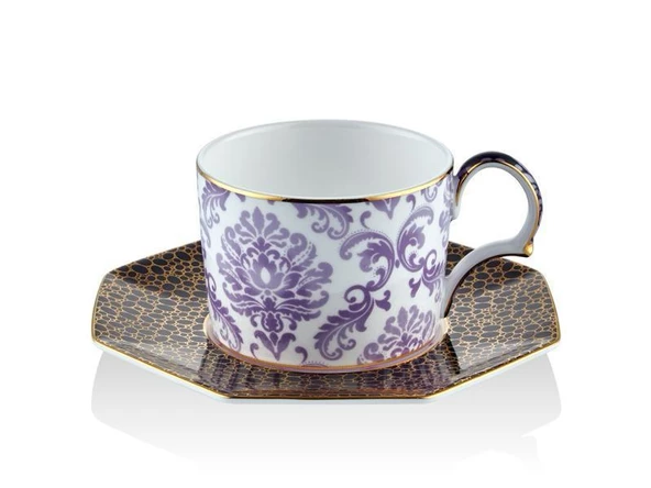 LAMEDORE TEA DELİGHT  ÇAY FİNCANI İRİS PURPLE BLOOMİNG BAROQUE 1 ADET ürün görseli 1