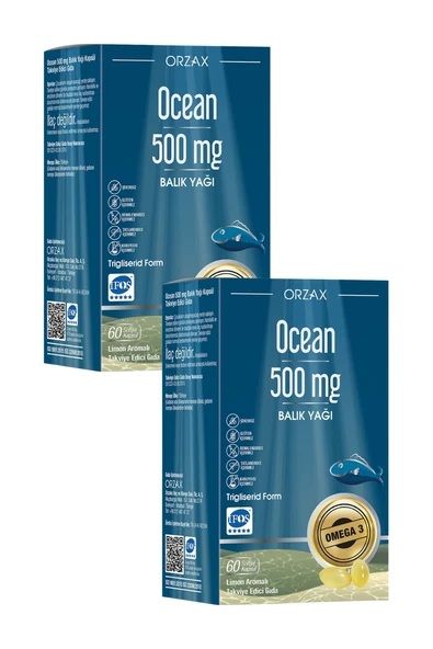 Ocean 500 Mg Balık Yağı 60 Kapsül x 2 Adet ürün görseli 1