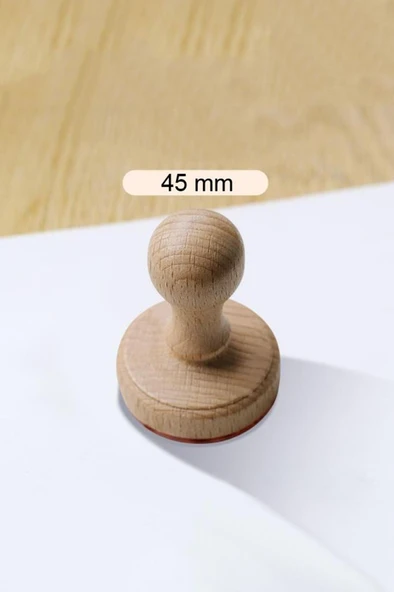 Ahşap Yuvarlak Mühür Estetik Tasarım Kayın Ağacı Istampa Hediyeli 45 mm ürün görseli 1