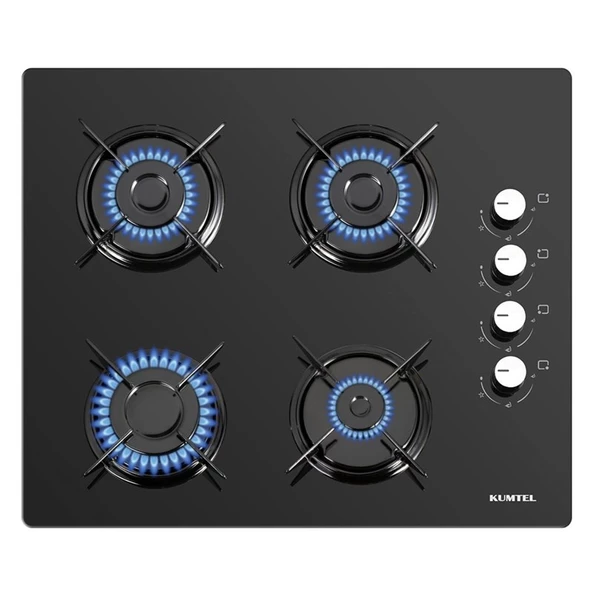 Kumtel KO-40 TSHDF Oval Kenarlı Siyah Cam Set Üstü Ocak ürün görseli 1