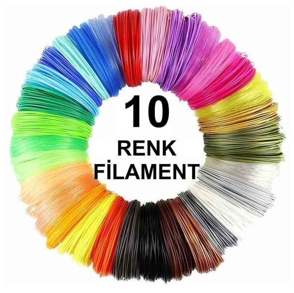 3D Kalem Yazıcı için 10 renk 100 metre (10x10 metre) PLA Filament ürün görseli 1