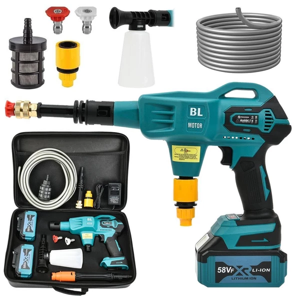 Prohummer PH224 Profesyonel Kömürsüz 58vf Yüksek Basınçlı Çift Akülü Oto Araba Yıkama, Sulama, İlaçlama Makinesi ürün görseli 1