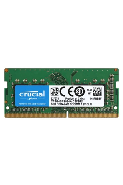 CRUCIALS   Crucıal 8gb Ddr4 2400mhz Cl17 Notebook Ram Ct8g4sfs824a ürün görseli 1