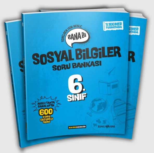 Maraton Yayıncılık 6. Sınıf Bana Bi Sosyal Bilgiler Soru Bankası ürün görseli 1