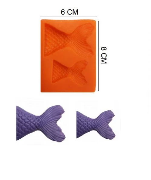 ŞEKER HAMUR KALIBI SİLİKON BALIK KUYRUĞU 6*8 CM ürün görseli 1