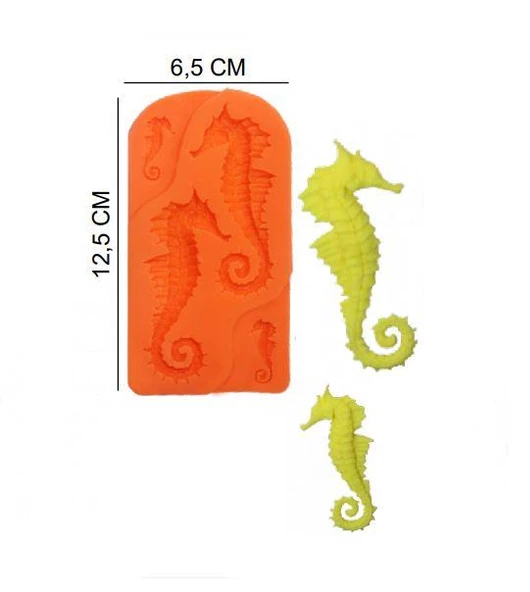 ŞEKER HAMUR KALIBI SİLİKON DENİZ ATI 6,5*12,5 CM ürün görseli 1