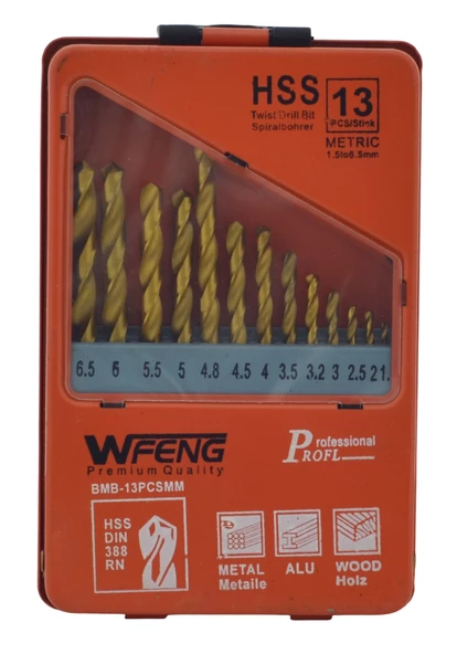 WFENG Çeşitli Yüzeyler İçin Dayanıklı Matkap Uçları Seti  1,5 mm'den 6,5 mm'ye kadar set ürün görseli 1