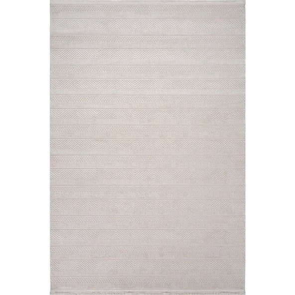 KARİZMA - 02811B - BEJ BEYAZ HALI 160X230 ürün görseli 1