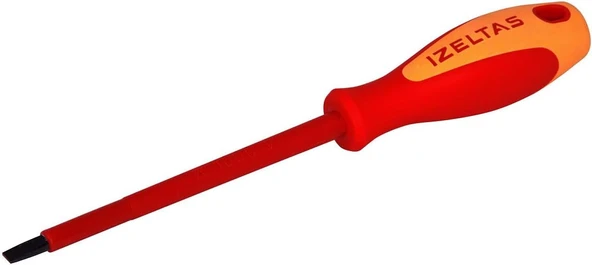 Izeltaş Elektrikçi Izoleli Düz Uçlu Tornavida, 1000 V, Sarı/Kırmızı, 6.5 X 150 Mm ürün görseli 1