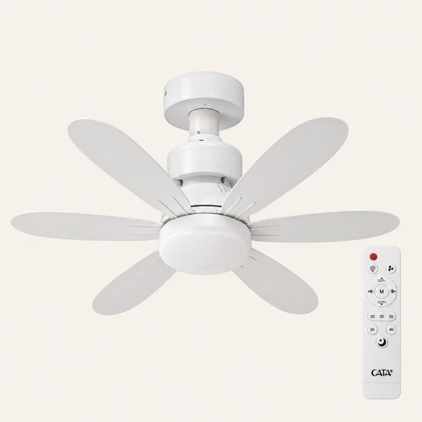 62 Watt 3 Farklı Renk Modlu Dimlenebilir Cata Lodos Kumandalı Fan Led Ampul ürün görseli 1