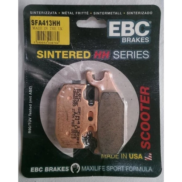 Ebc Sfa413Hh 2007-2021 Suzuki Burgman UH 200 Uyumlu Arka Fren Balatası Sinterli Balata ürün görseli 1