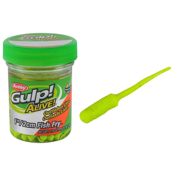 Berkley Gulp Alive Fish Fry 2cm LRF Silikonu  Chartreuse ürün görseli 1
